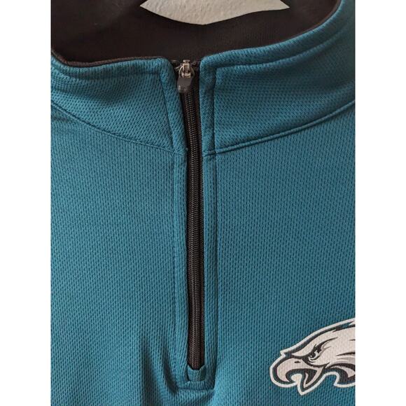 NFL Team Apparel Mens Size Small Eagles Shirt Dark Green Quarter Zip Long Sleeve - Picture 10 of 11